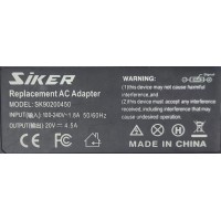 ADAPTAOR AC SIKER / NUMERO DE PARTE SK90200450 / INPUT: 100-240 VAC - 1.8A 50/60HZ / OUTPUT: 20 VDC - 4.5A	